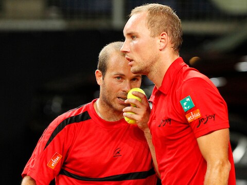 Olivier Rochus en Steven Darcis tijdens een vorig Davis Cup-duel.