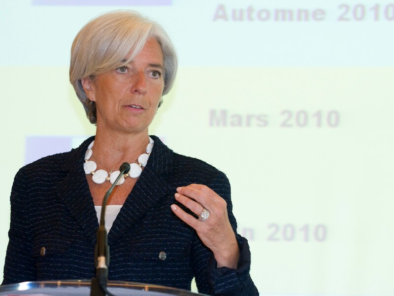 Christine Lagarde, hoofd van een Internationaal Monetair Fonds.