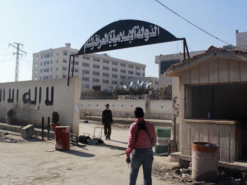 Het hoofdbureau van ISIS in de Syrische stad Aleppo.