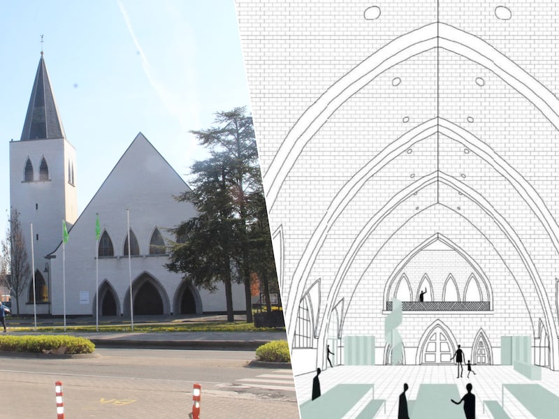 Heilige Familiekerk Bosmolens Izegem, Conceptbeelden van Studio Bont over hoe een nevenbestemming van de Heilige-Familiekerk er kan uit zien.