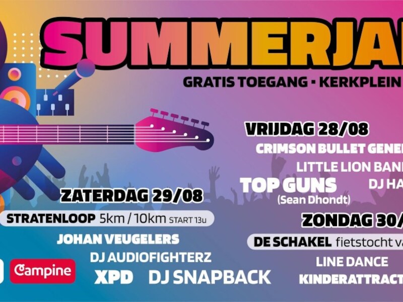 Summerjam brengt muziek en animatie naar het Kerkplein en omgeving