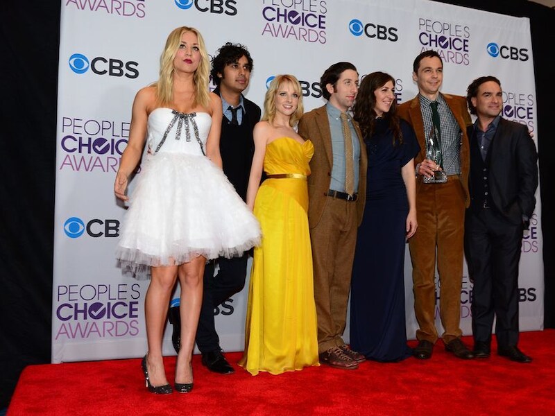 De cast van The Big Bang Theory tijdens de uitreiking van de People's Choice Awards in januari.