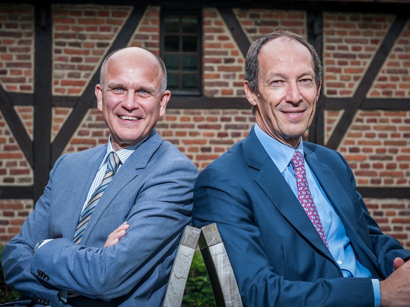 Concentra-CEO Marc Vangeel en zijn collega van Corelio, Luc Missorten.