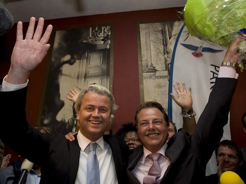 Partijvoorzitter Geert Wiilders en PVV-Kamerlid Barry Madlener.