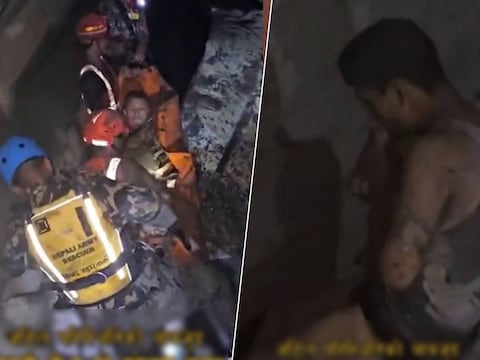 Straffe beelden tonen het moment waarop reddingswerkers overlevenden in tunnel bereiken, dagen na overstromingen in Nepal