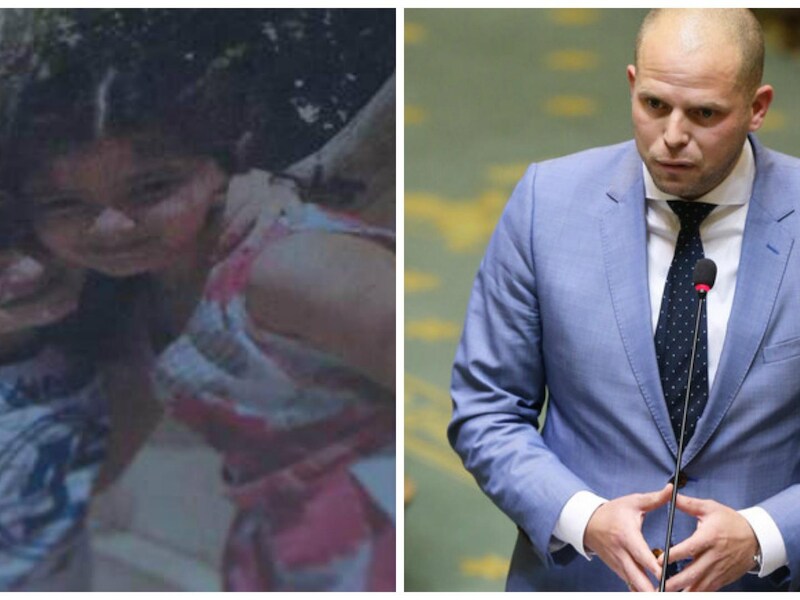 Links: de twee kinderen van het Syrische gezin. Rechts: Theo Francken vandaag in de Kamer.