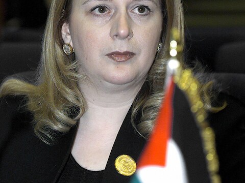 Souha Arafat, de weduwe van Yasser Arafat.