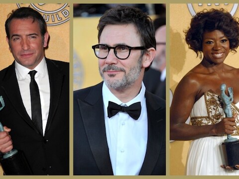 Jean Dujardin, regisseur Michael Hazanavicius en Viola Davis.