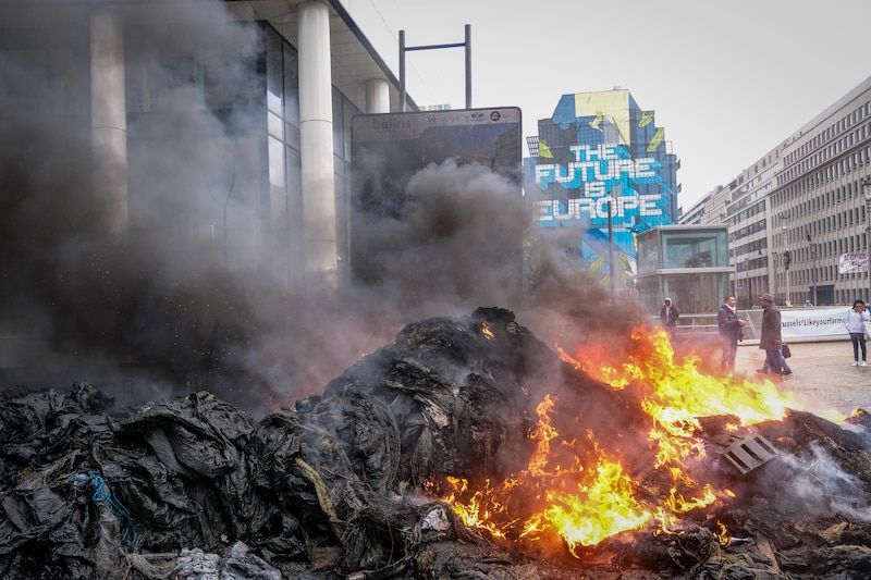 boeren betogen in Brussel