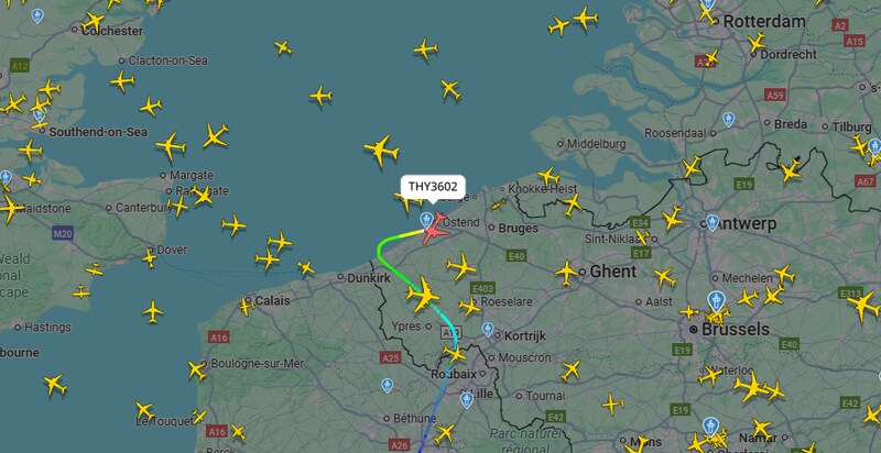 El vuelo procedente de Barcelona aterriza en Ostende.