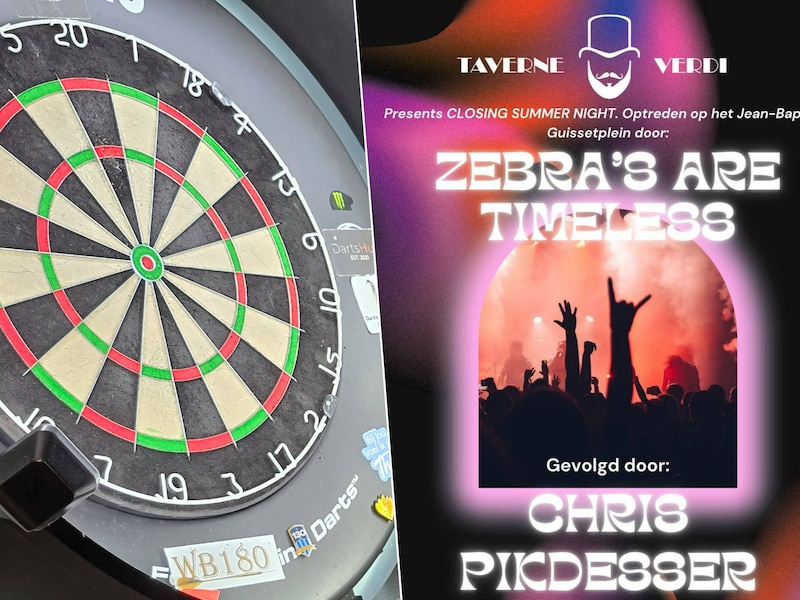 Taverne Verdi organiseert dartstoernooi en zomeravond vol muziek op Jean-Baptiste Guissetplein om zomer in stijl af te sluiten
