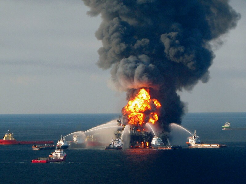 Het boorplatform Deepwater Horizon.