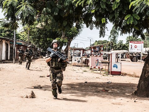 Franse troepen in de Centraal-Afrikaanse Republiek.