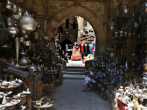 De historische Khan al-Khalili markt in Caïro