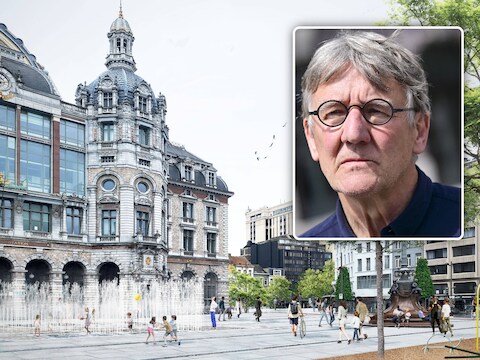 Een nieuwe waterpartij moet er voor verkoeling én speelplezier zorgen op warme dagen. Inzet: schepen Patrick Janssens (Vooruit). 