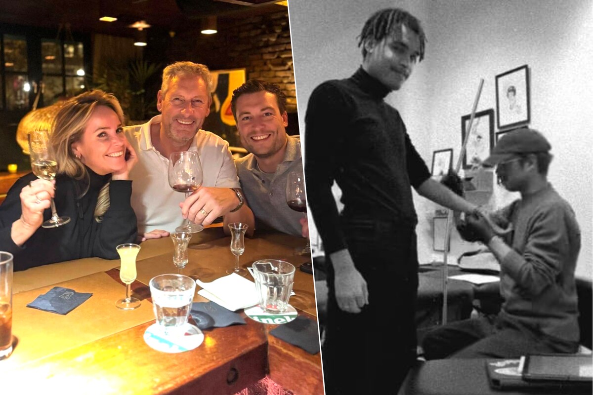 Enlaces: Ellen Callebout con Gert y Viktor Develop. Derecha: Aster Nzyimana.