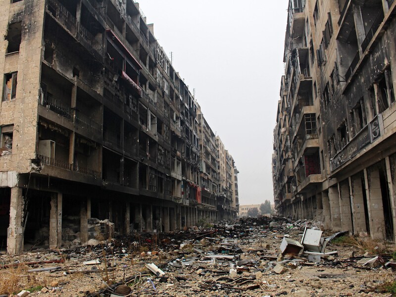 Een straat in Aleppo.
