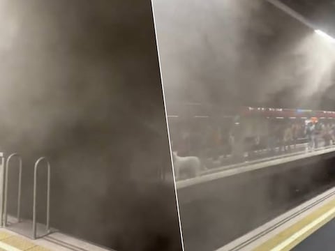 Metro is gevuld met rook in Barcelona.