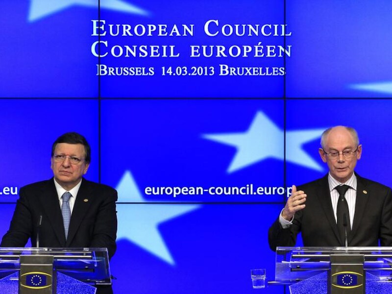 Jose Manuel Barroso en Herman Van Rompuy.