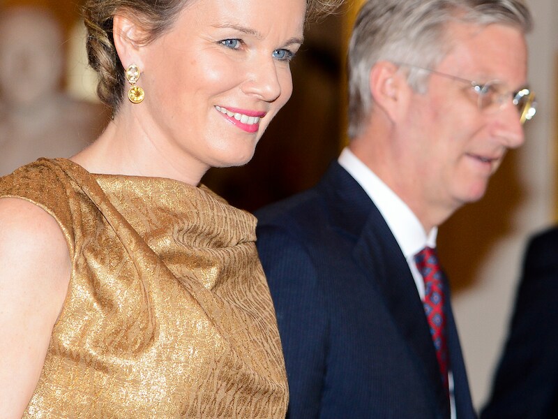 Koningin Mathilde en koning Filip ontvingen vandaag de personen die een adellijke titel verkregen.