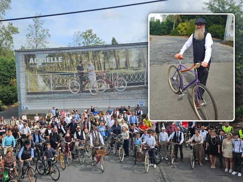 De Achielle Classic Ride lokte meer dan honderd deelnemers, onder wie IJslander Jon Oli Olafsson (inzet).
