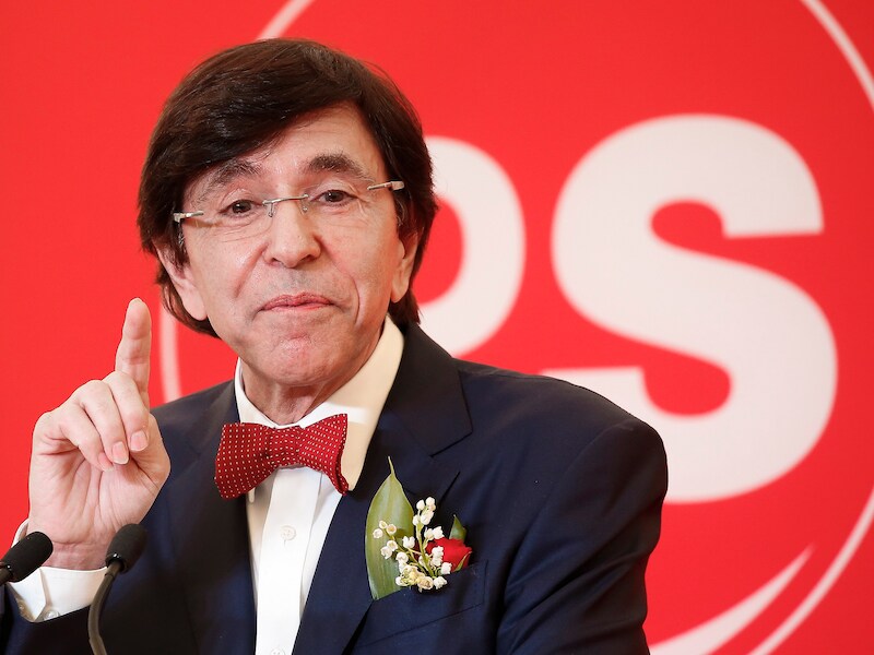 PS-voorzitter Elio Di Rupo, vandaag tijdens zijn 1 mei toespraak in Baudour.