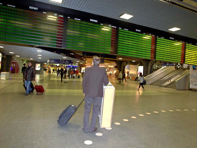 Vooral buitenlandse reizigers zijn gestrand in Brussel Zuid.