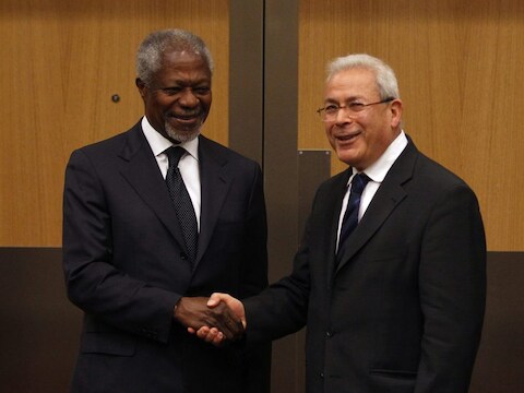 Kofi Annan, speciaal gezant van de VN, had vandaag een ontmoeting met Burhan Ghalioun, hoofd van de Syrische oppositie.
