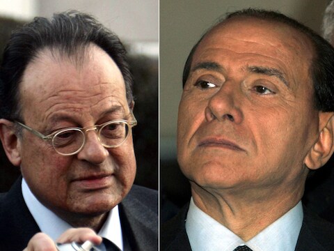 De Britse advocaat David Mills (links) en de Italiaanse ex-premier Berlusconi.