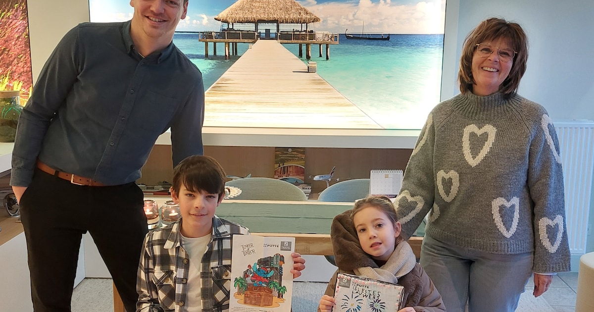 Celeste (5) en Alex (11) winnen kerst-kleurwedstrijd in Putte
