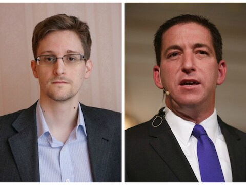 De Amerikaanse klokkenluider Edward Snowden en de voormalige Guardian-journalist Glenn Greenwald.