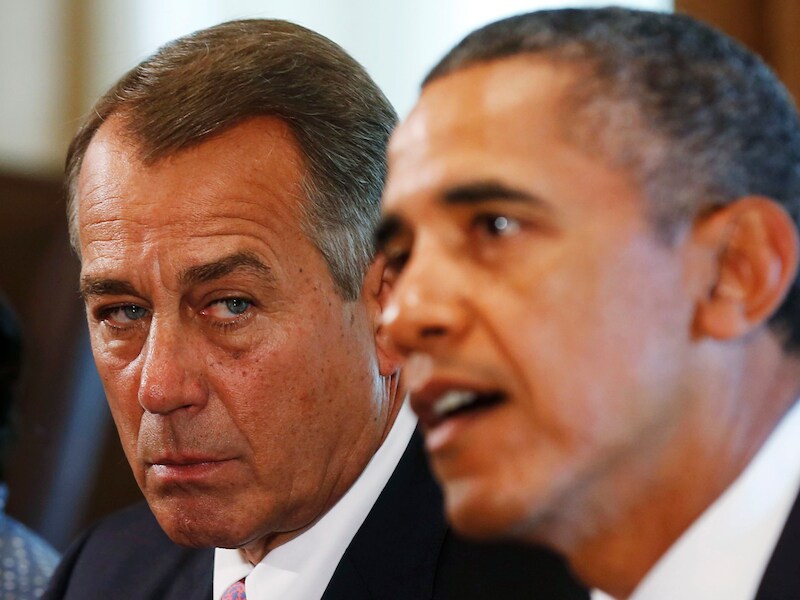 John Boehner (links) en president Obama, vandaag.