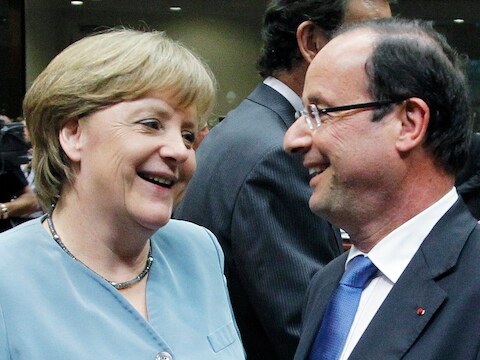 Angela Merkel en François Hollande.