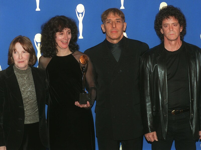 Maureen Tucker, John Cale en Lou Reed in 1996, met Martha, de weduwe van wijlen Sterling Morrison.