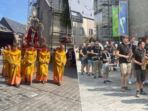 De verkorte optocht van de Sint-Pauluspaardenprocessie in Opwijk