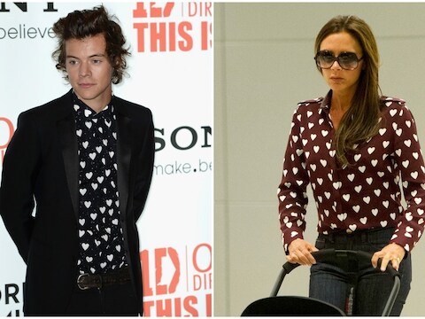Harry Styles en Victoria Beckham met een gelijkaardig hemdje.