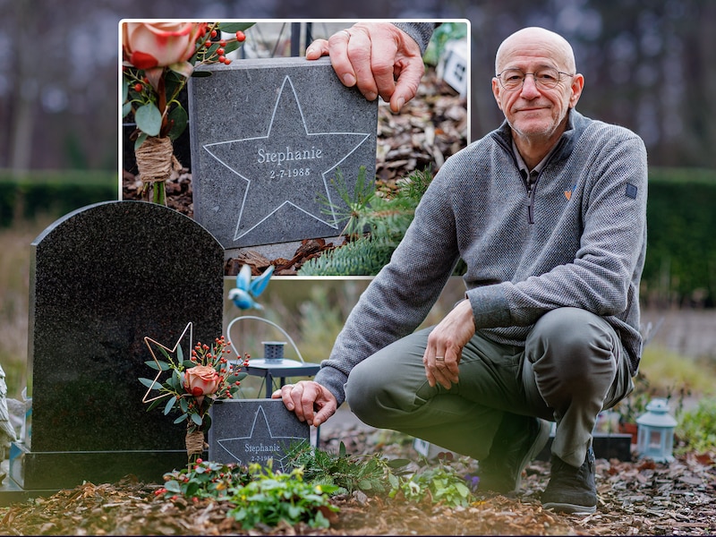 Tony Creemers, die zijn dochter vlak na de geboorte verloor, op de sterrenweide in Dessel.