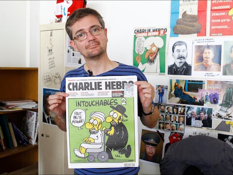 Uitgever Stéphane 'Charb' Charbonnier van Charlie Hebdo.