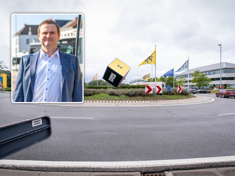 Het rondpunt aan Technopolis in Mechelen-Zuid. Inzet, advocaat Bart Vanmarcke. Hij stond de 37-jarige man uit Keerbergen op zitting.