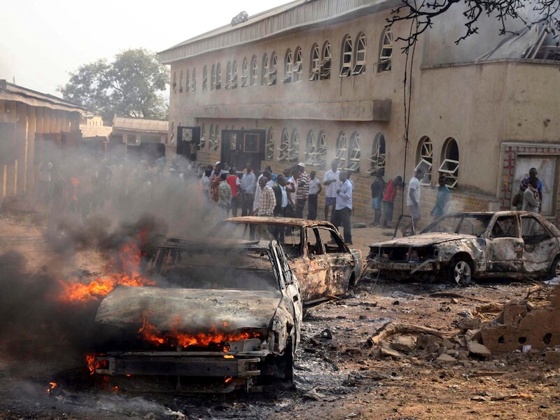 Beelden van een eerdere aanslag van Boko Haram.