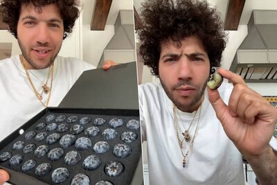 KIJK. Vriend Selena Gomez krijgt enorm veel kritiek na eten van bosbessen van 200 dollar