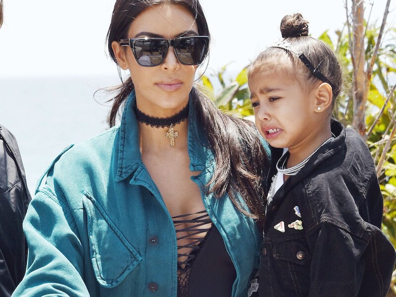 Kim Kardashian eerder deze week met dochtertje North.