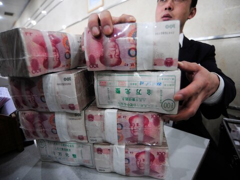 Bundels geld in de Bank of China