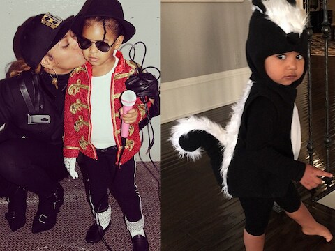 Beyoncé en Blue Ivy als Michael Jackson en North West als stinkdier.