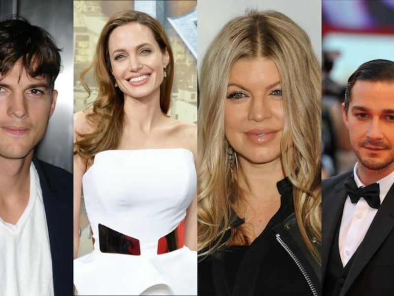 Ashton Kutcher, Angelina Jolie, Fergie en Shia LaBeouf.