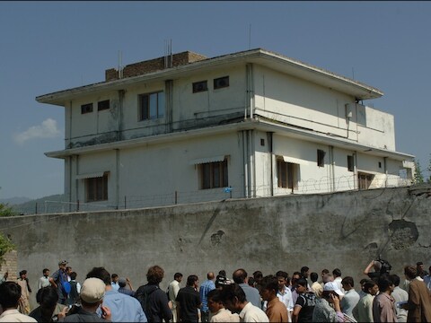 Het huis in Abbottabad waar Osama bin Laden door Amerikaane Navy Seals werd doodgeschoten.