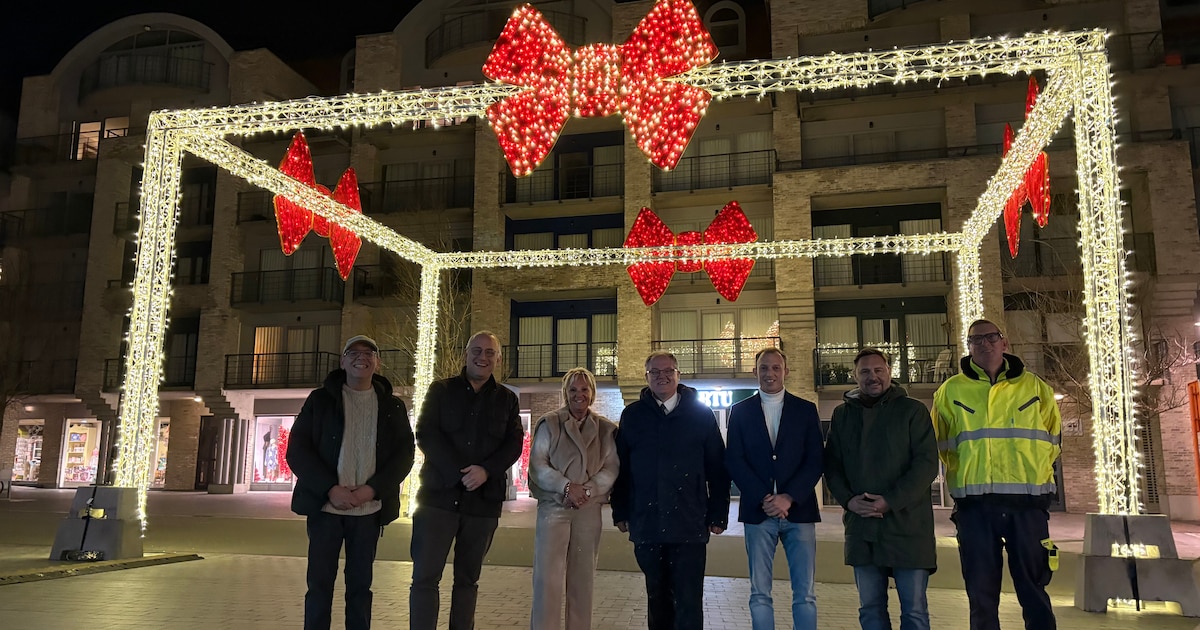 Kerstbeer, anker en rode strikken vormen ideaal decor voor de perfecte kerstfoto