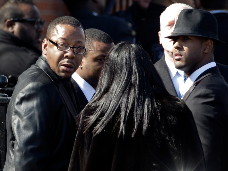 Bobby Brown op de begrafenis van ex-vrouw Whitney Houston.