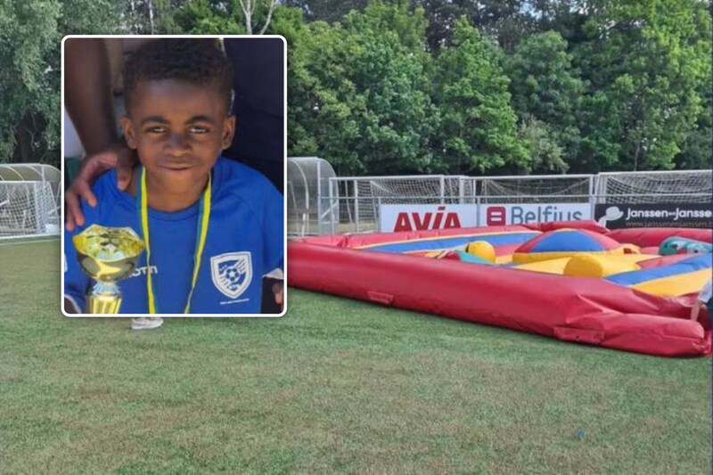 Jean (7) was on the weekend when he lived in a springboard on the grounds of the Vigor Wuitens Hamme football club.