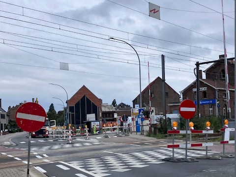 Geraardsbergsesteenweg Aalst. Wegenwerken.